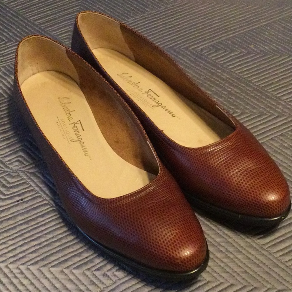 Salvatore Ferragamo brown 9.5 wedge shoes for women - Picture 1 of 11